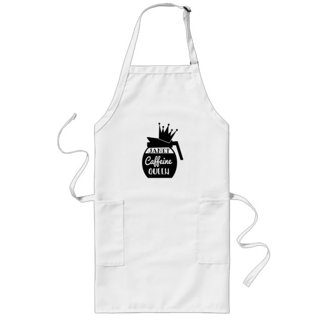 Coffeine QUEEN Kaffeepuppe Personalisiert Lange Schürze (Vorne)