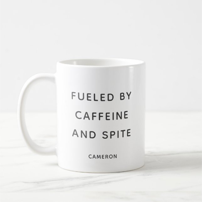 Coffeine Spite Snarky Sarcastic Spaß Personalisier Kaffeetasse (Links)
