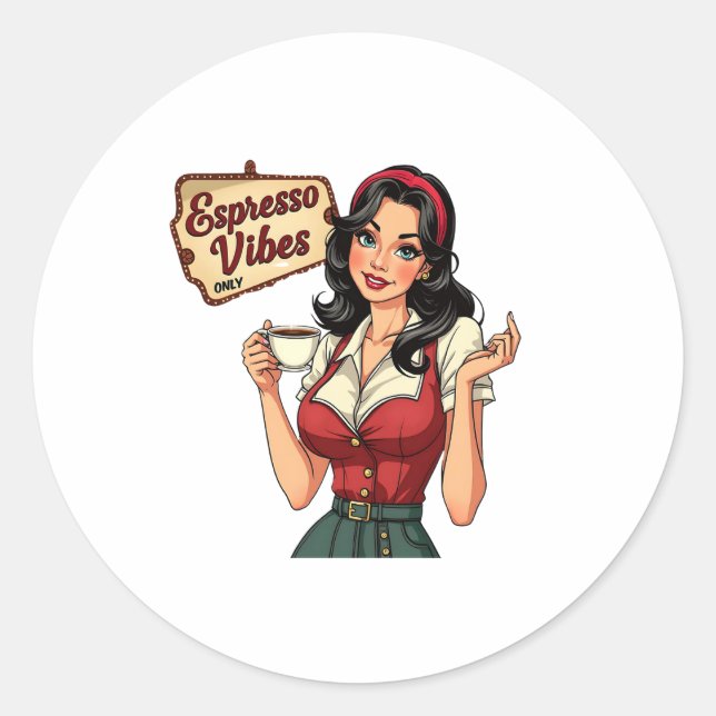 Coffeinkönigin: Sip, Slay, Wiederholung Runder Aufkleber (Vorderseite)