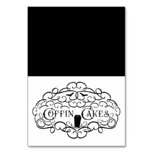 Coffin Cakes Vintag Elegantes Halloween Esszelt Tischnummer