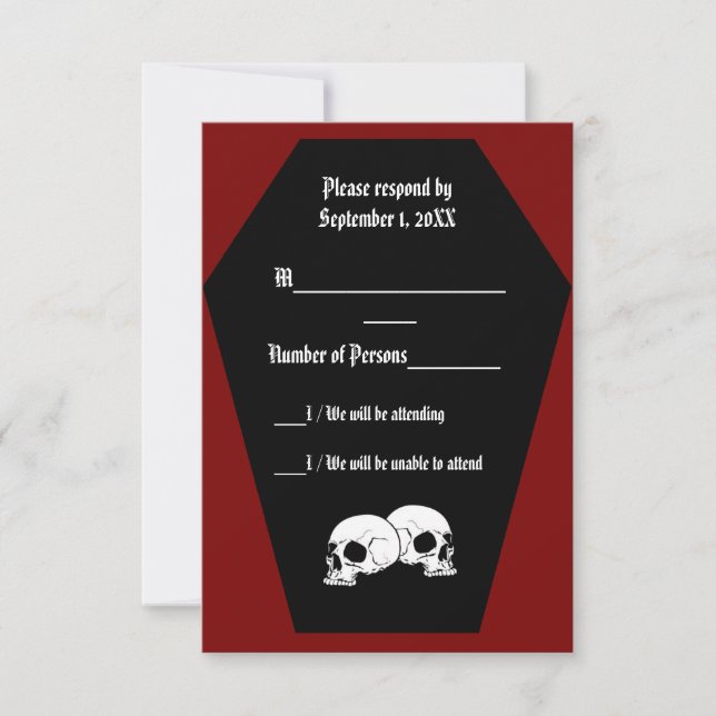 Coffin Ebony II (rot) RSVP-Karte RSVP Karte (Vorderseite)