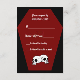 Coffin Ebony III (rot) RSVP-Karte - LND RSVP Karte