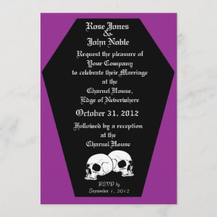 Coffin Ebony (Lila) Hochzeit Einladung
