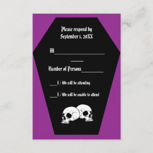 Coffin Ebony (Lila RSVP-Karte) RSVP Karte