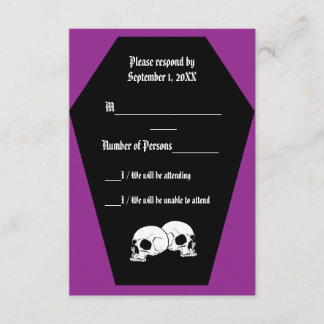 Coffin Ebony (Lila RSVP-Karte) RSVP Karte
