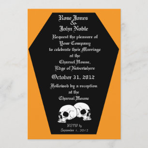 Coffin Ebony (Orange) Einladung zur Hochzeit