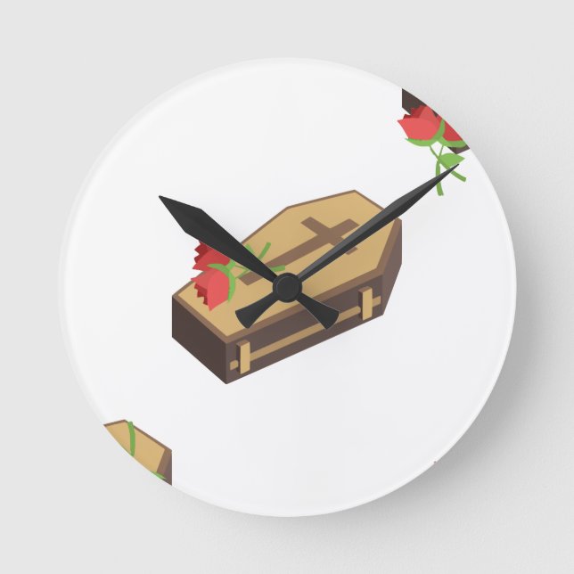 Coffin Emojis Runde Wanduhr (Vorderseite)