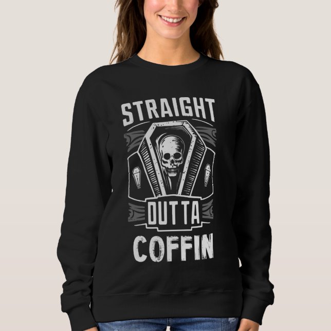 Coffin Escape Funny Skull Sweatshirt (Vorderseite)