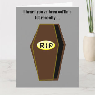 Coffin Funny Se Bien Bientôt Carte personnalisée C