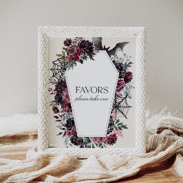 Coffin Halloween Baby Shower Favoriten Zeichen Poster