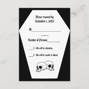 Coffin (schwarz) RSVP-Karte RSVP Karte