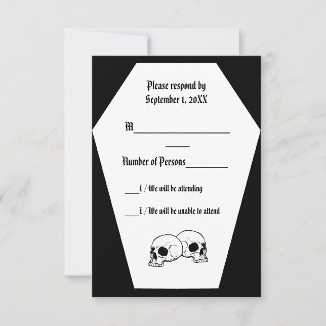 Coffin (schwarz) RSVP-Karte RSVP Karte (Vorderseite)