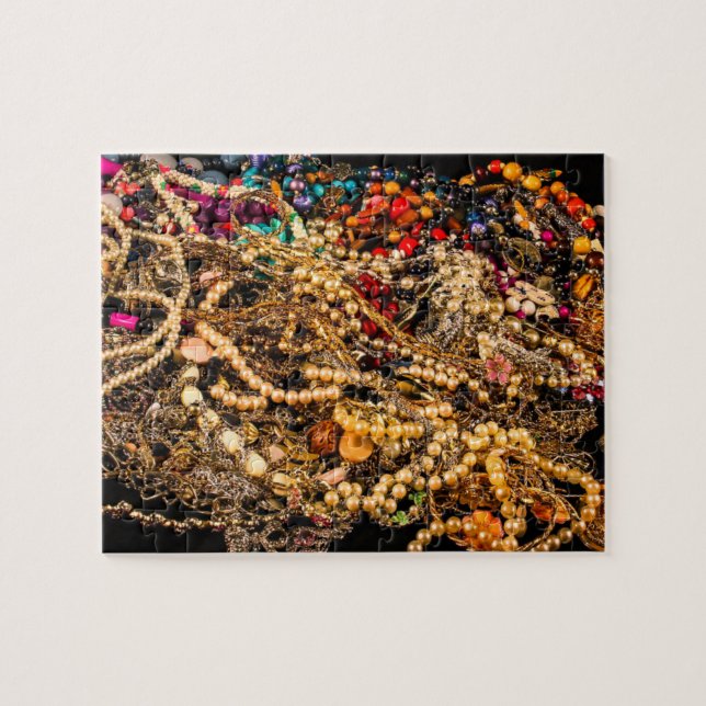 Coffre au trésor des bijoux puzzle de 110 morceaux (Horizontal)