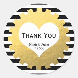 Cog d'engrenage Gold Foil sur Sticker Black White