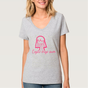 Cogito ergo somme à penser fille t-shirt rose