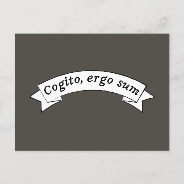 Cogito, ergo sum - ich denke, deshalb bin ich postkarte (Vorderseite)