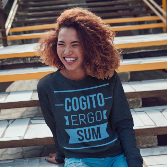 Cogito ergo sum - Sweatshirt de phrase latine (Créateur téléchargé)