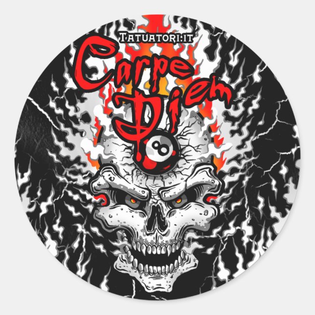 Cogli l'Attimo Runder Aufkleber (Vorderseite)