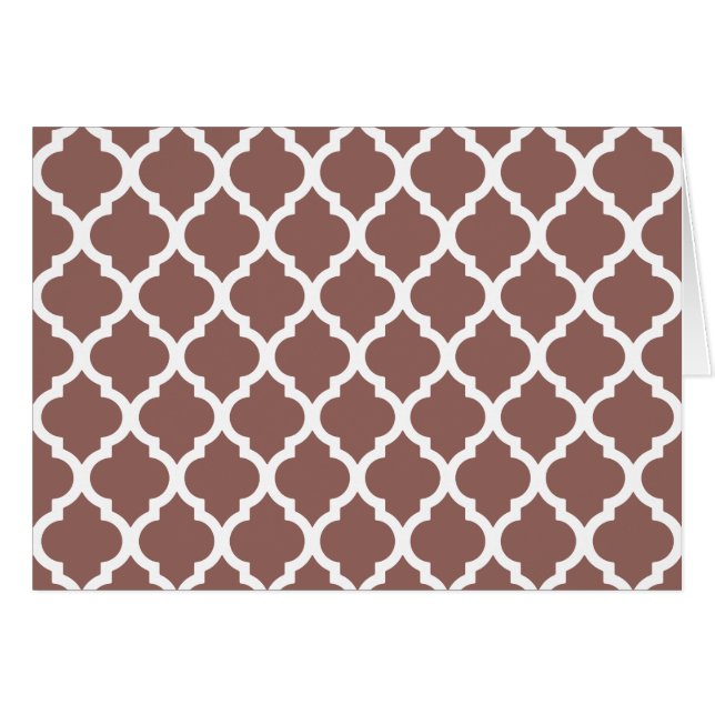 Cognac Leather Brown Marokkanischer Tile Trellis (Vorderseite (Horizontal))