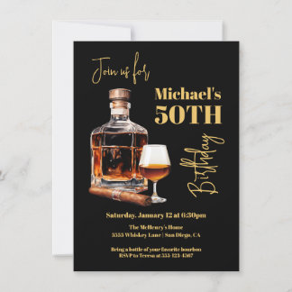 Cognac und Cigar zum Geburtstag Einladung