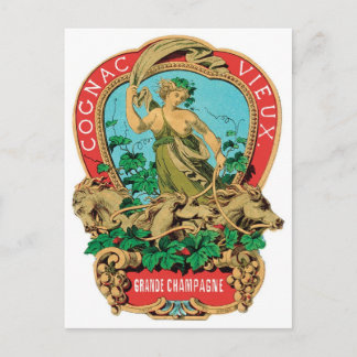 Cognac Vieux Grande Champagne Vintages Label Postkarte