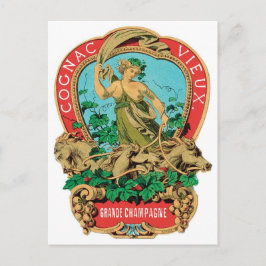 Cognac Vieux Grande Champagne Vintages Label Postkarte