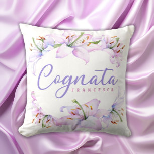 Cognata Personalisierte Lavendel Rosa Lilien Kissen
