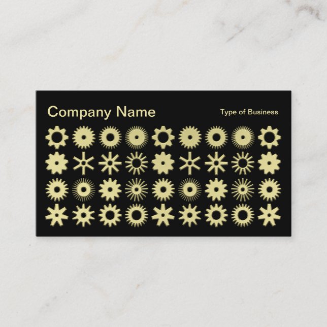 Cogs - 3d Gold Farbe Visitenkarte (Vorderseite)