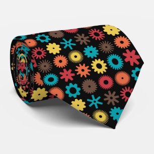 Cogs - Farben 02 auf schwarz Krawatte