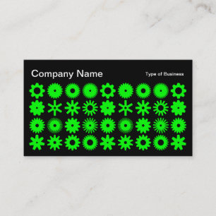 Cogs - grün auf schwarz visitenkarte