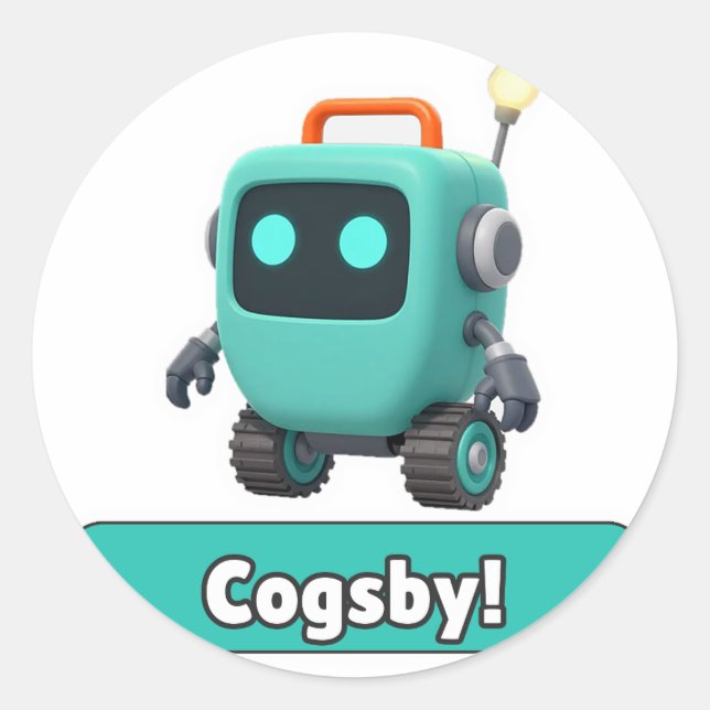 Cogsby Robot Aufkleber - Cute See-Through (Vorderseite)