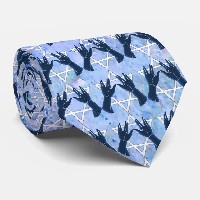 Cohanim Hands - Magen David - Blue Rock Krawatte (Gerollt)