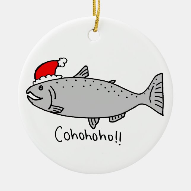 Cohohoho Weihnachtslachse Keramikornament (Vorne)