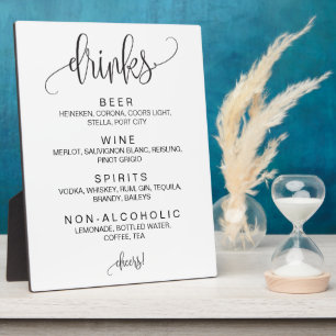 Cohol Cocktail Drinks Bar Editable Wedding Sign Fotoplatte