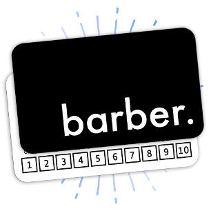 coiffeur. carte perforée de fidélité