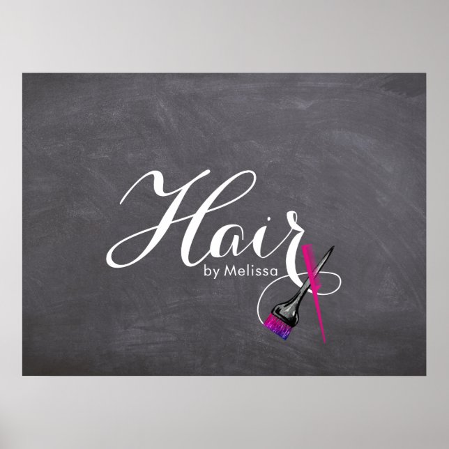 Coiffeur / Coiffeuse sur tableau de menu moderne (Devant)