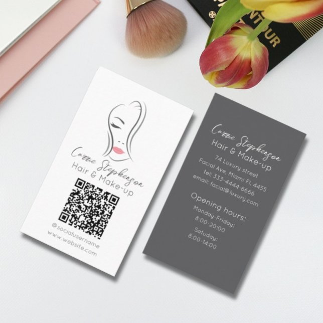 Coiffeur et carte de visite de maquillage (Hair and Make-up business card design)