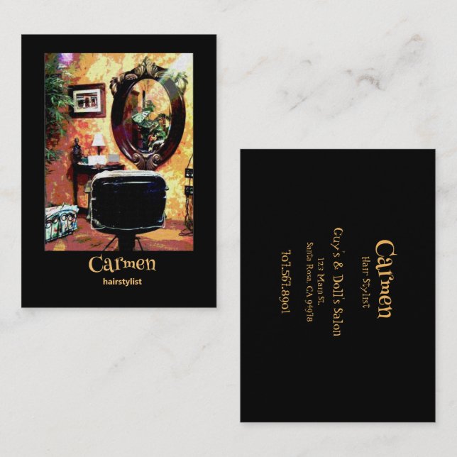 Coiffeur Sassy Carte de visite de salon de coiffur (Devant / Derrière)