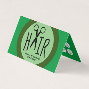 Coiffeuse verte Carte de fidélité professionnelle 