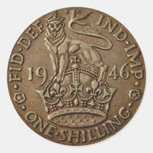 Coin 1 runder aufkleber