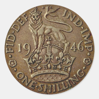 Coin 1 runder aufkleber