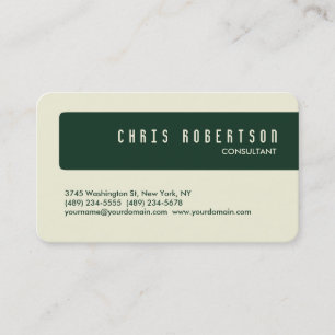 Coin arrondi Phthalo Vert Carte de visite beige