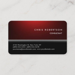 Coin arrondi Rouge Noir Carte de visite tendance