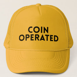 COIN BETRIEBTE lustige ironische Slogan Hut Truckerkappe