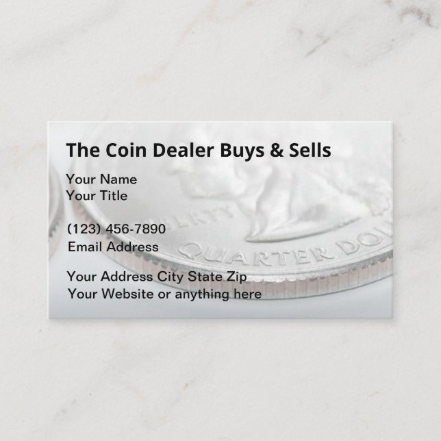 Coin Collector Dealer Investments Business Cards Visitenkarte (Vorderseite)