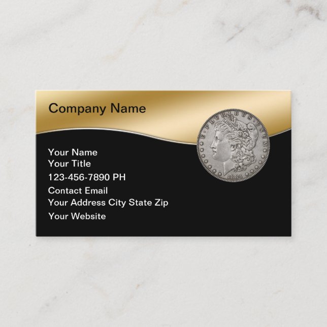 Coin Dealer Glossi Business Cards Visitenkarte (Vorderseite)