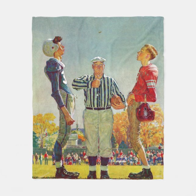 Coin Toss von Norman Rockwell Fleecedecke (Vorderseite)
