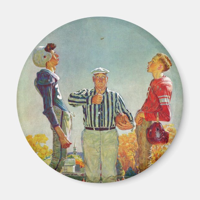 Coin Toss von Norman Rockwell Magnet (Vorne)