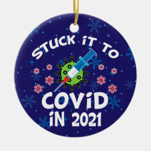 Coincé à Covid en 2021 Ornement céramique