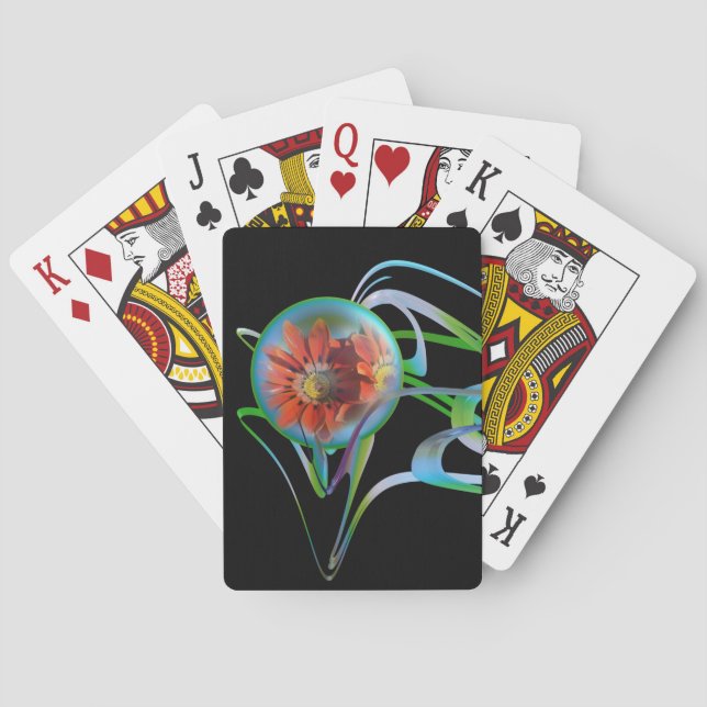 Coincé au milieu des cartes à jouer (dos)